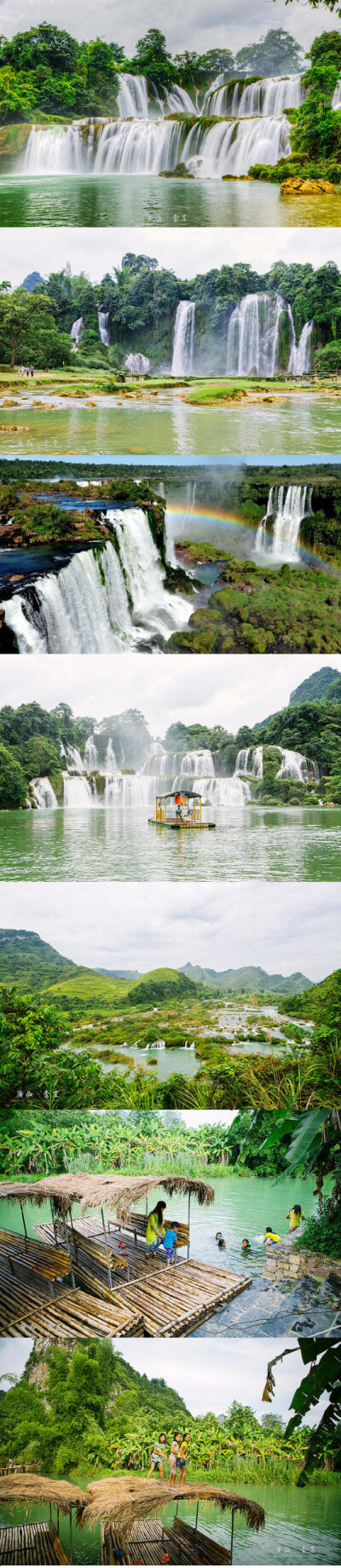 【广西崇左】
中国广西边境有一个世外桃源，它的名字叫崇左。这里的德天瀑布是亚洲第一大跨国瀑布，也是花千骨取景拍摄地之一。