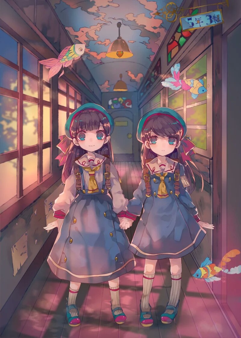 可爱 女生 双胞胎姐妹