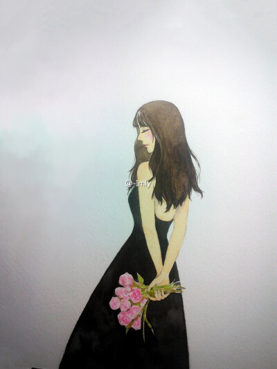 #手绘# 爱笑的女孩运气都不会太差（作者:@-lmly）