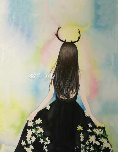 #手绘女孩#.（作者:@-lmly）