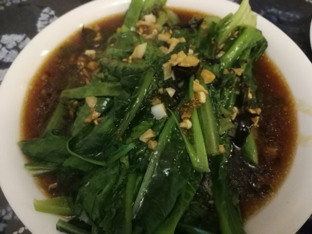 白灼油麦菜，好次