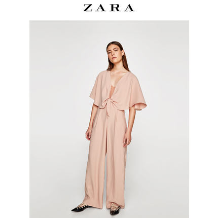 ZARA 新品 女装 蕾丝及斗篷连体裤 00594198942