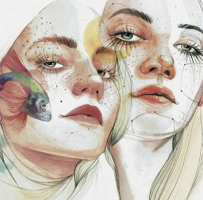 Ana Santos 肖像插画 ​​​​