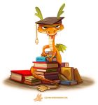 Daily Paint #1246. Book Wyrm by Cryptid-Creations