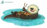 Daily Paint #1104. Sushi Otter by Cryptid-Creations