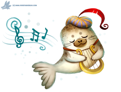 Daily Paint #1077. Harp Seal by Cryptid-Creations