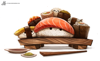 Day 830. Sushi Party by Cryptid-Creations