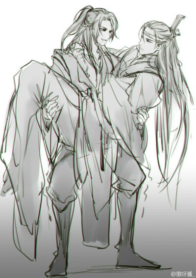 魔道祖师# 忘羡# 186的魏WiFi表示抱起188的蓝汪叽毫不费力？