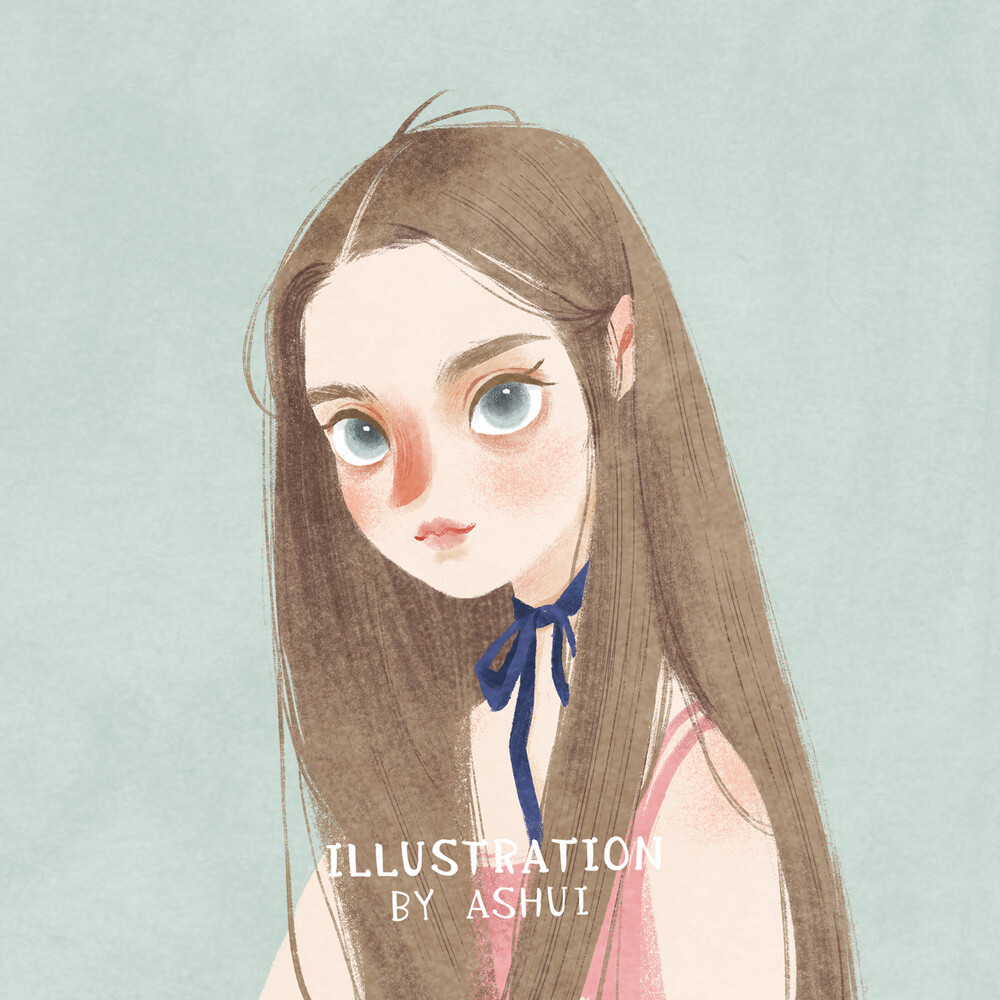 女孩插画人像头像作者by涂鸦王国ashuizz