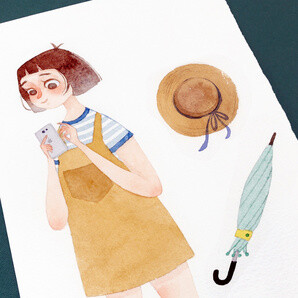 女孩 插画 人像 头像 作者by涂鸦王国AshuizZ