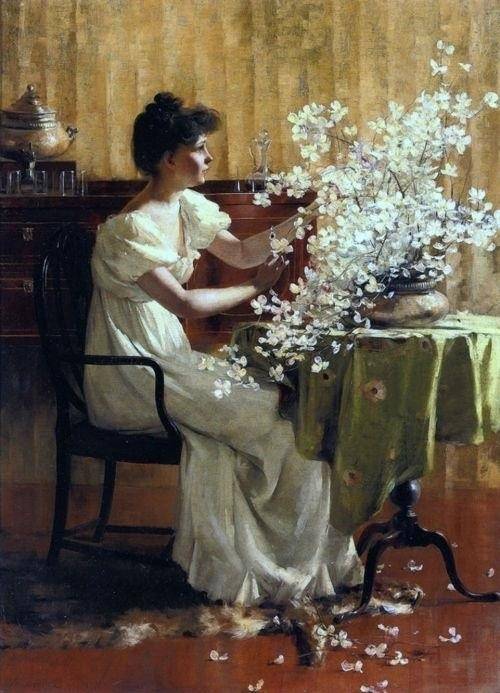 淑女们的闲暇时光。19世纪美国画家Francis Coates Jones的作品。