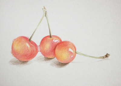 彩铅｜馋嘴小樱桃
作者：璨璨