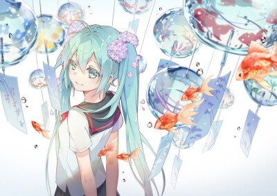 初音未来 绘师：歐MIN 本作品pixiv id=64702785