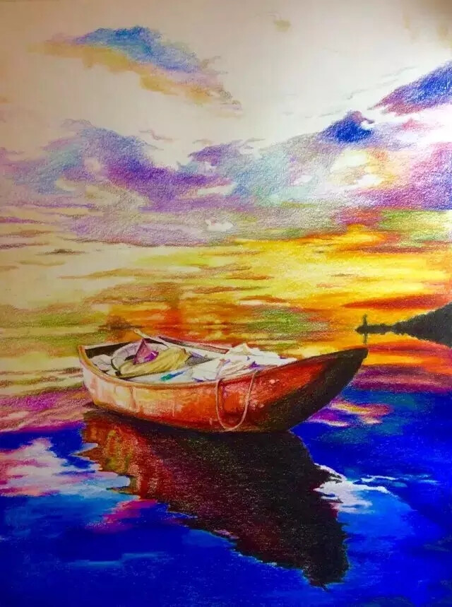 彩铅 风景 手绘 插画