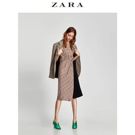 ZARA 新品 女装 拼布迷笛裙 08269743712