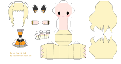 Chibi Vocaloid SeeU Papercraft by tsunyandere