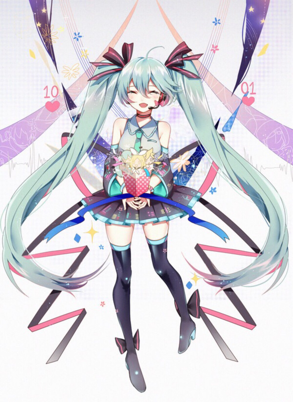 動漫壁紙頭像唯美少女夢幻唯美插畫套圖初音未來十週年賀圖侵權致歉