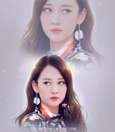 微博：绘美人睿麻手绘工作室 陈乔恩手绘图 转绘图作品 乔恩美图 都录有绘画视频 请不要随意抹水印盗图商用哦 转载请注明出处 谢谢