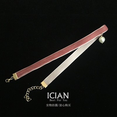 /粉色珍珠chocker /choker collar领抹 项链/项圈