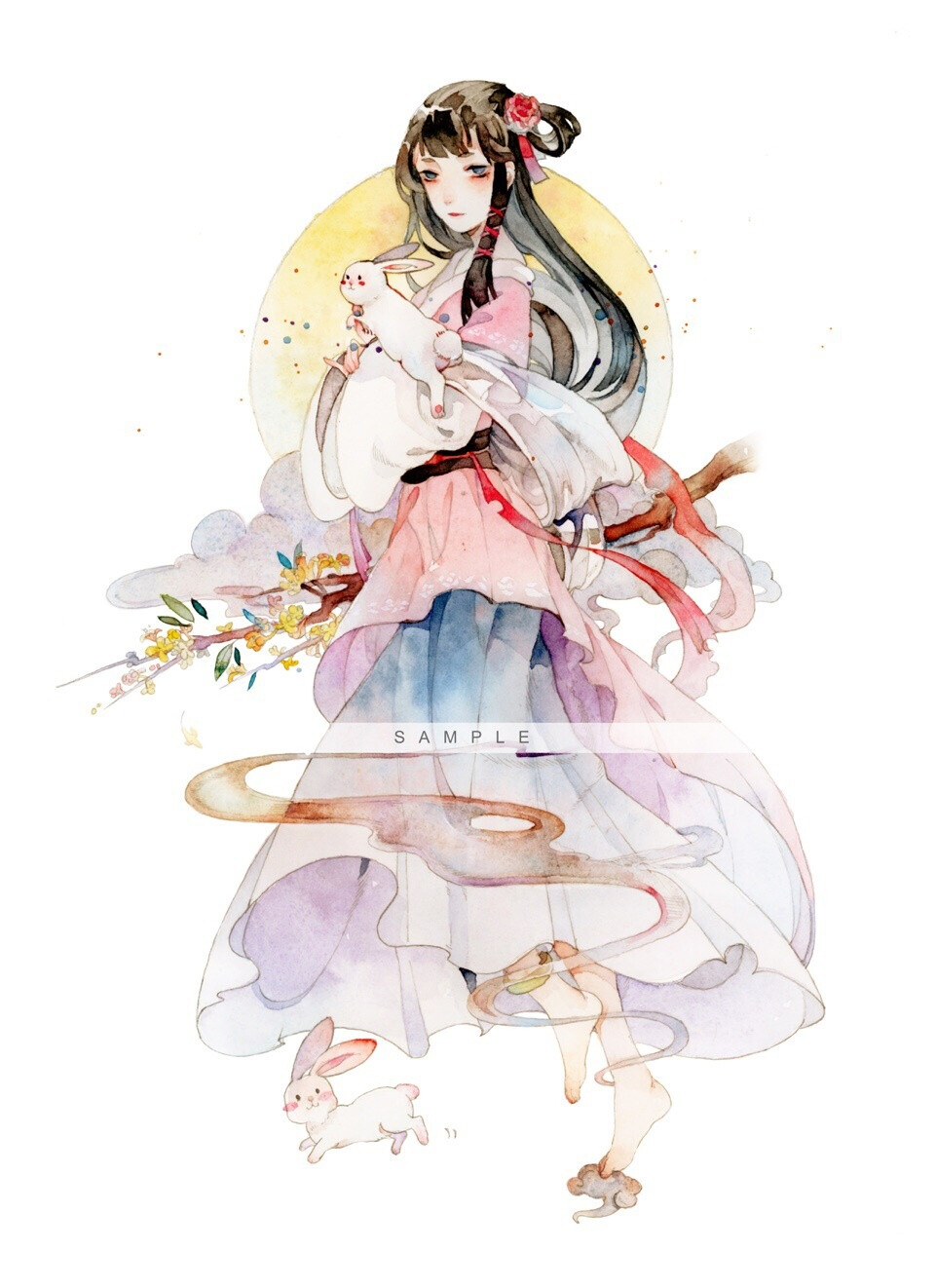〔 手绘水彩美人 〕 作者' _夜语寄北