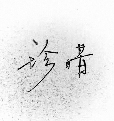 钢笔字:珍惜