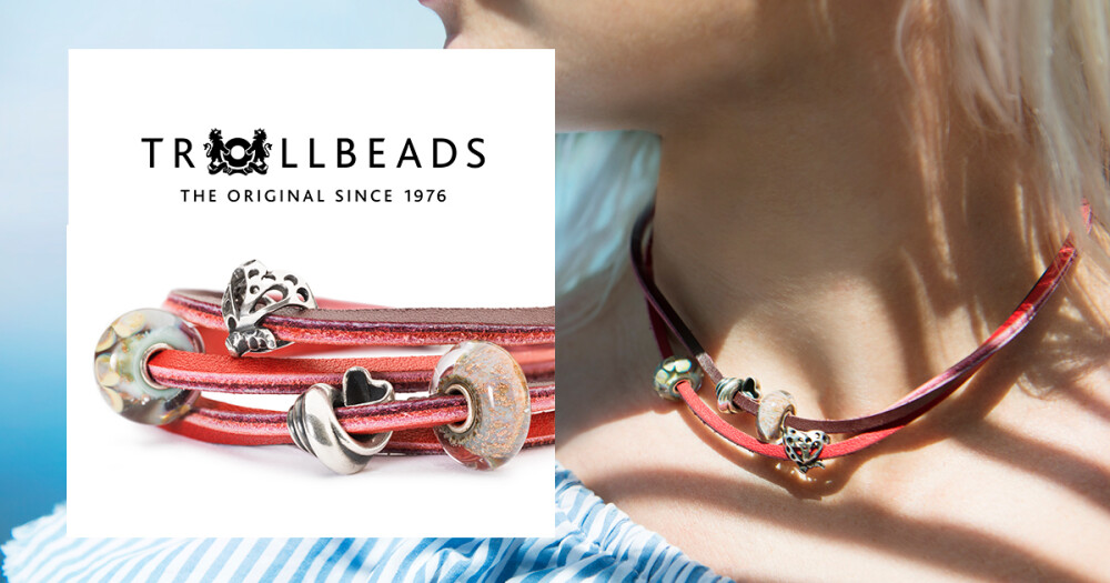 #TROLLBEADS-绝妙配#新的风格，要不要试试？用双色无扣皮链当作项链来佩戴，就可以创造出全新的波西米亚的风格呢~只要你敢想，TROLLBEADS就能满足你！