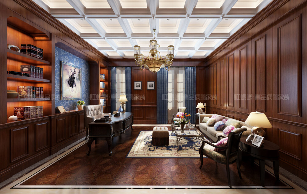 #书房#红蚂蚁装饰#欧式风格#家居装修#