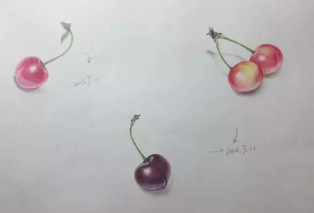 彩铅手绘（樱桃）