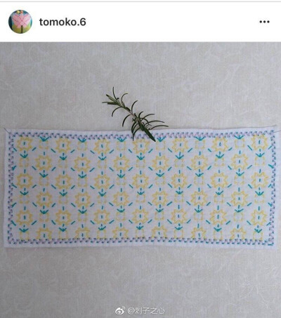 #刺子绣##sashiko # 的花田。图片引用来自于instagram Tomoko.6 ​