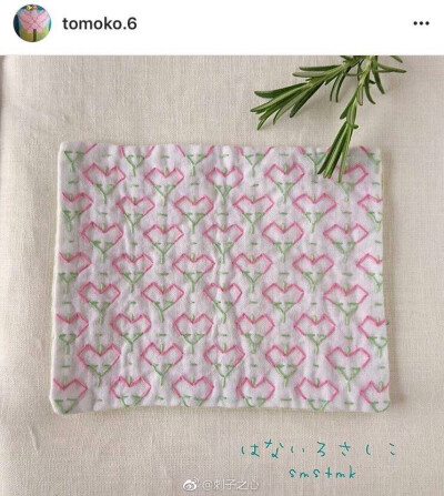 #刺子绣##sashiko # 的花田。图片引用来自于instagram Tomoko.6 ​