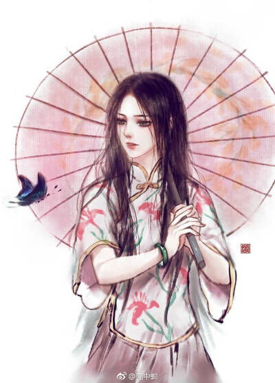 手绘古风持伞女子
一人之下·冯宝宝
画师：壳中蝎