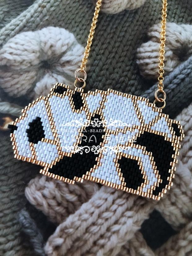 熊猫，御幸MIYUKI 古董珠 项链 DIY手工串珠编珠珠绣材料包