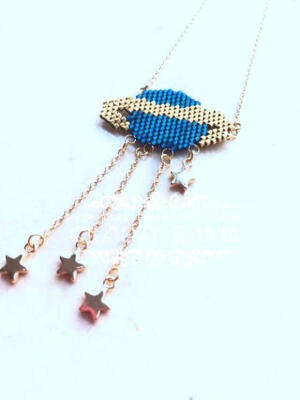 蓝色星球，御幸MIYUKI 古董珠 项链 DIY手工串珠编珠珠绣材料包
