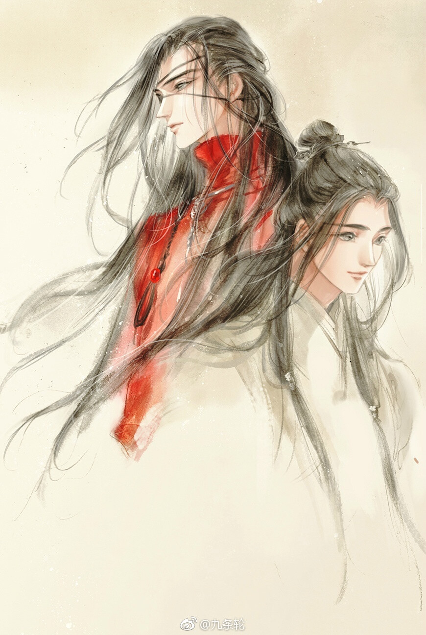 #墨香铜臭##天官赐福# 花城 谢怜 绘师：九条轮