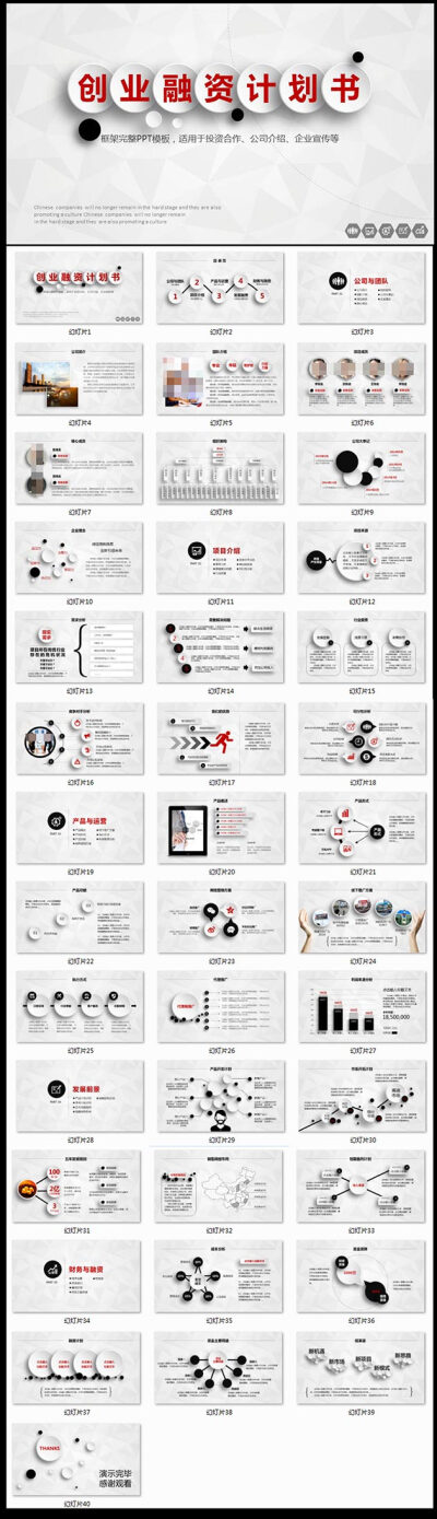 创业融资计划书PPT精品模板下载