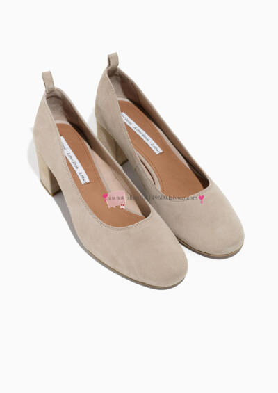 OS Suede Ballet Pump 方跟麂皮芭蕾圆头鞋