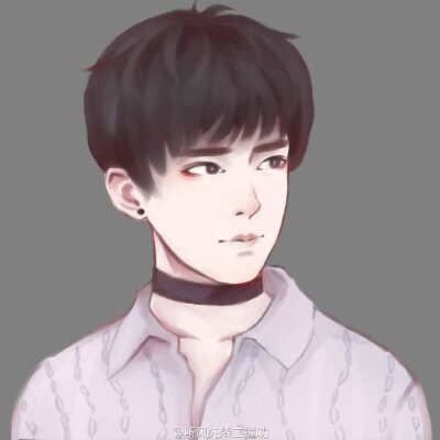 新画风尝试。@TFBOYS-易烊千玺 想你啦！！ ​​​​