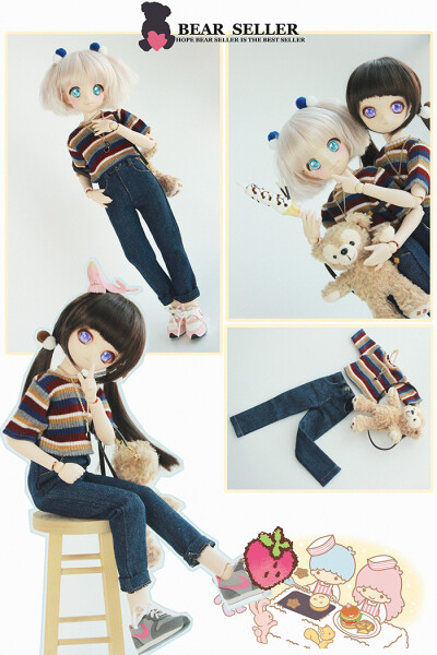 BearSeller有背包的街头休闲套装bjd MDD SD10/DD