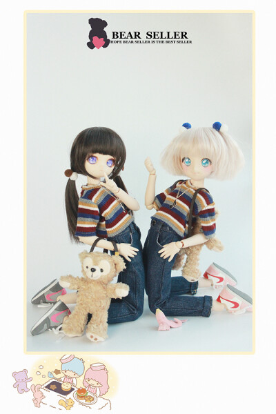 BearSeller有背包的街头休闲套装bjd MDD SD10/DD