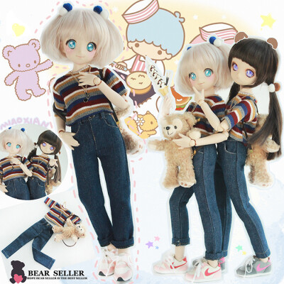 BearSeller有背包的街头休闲套装bjd MDD SD10/DD