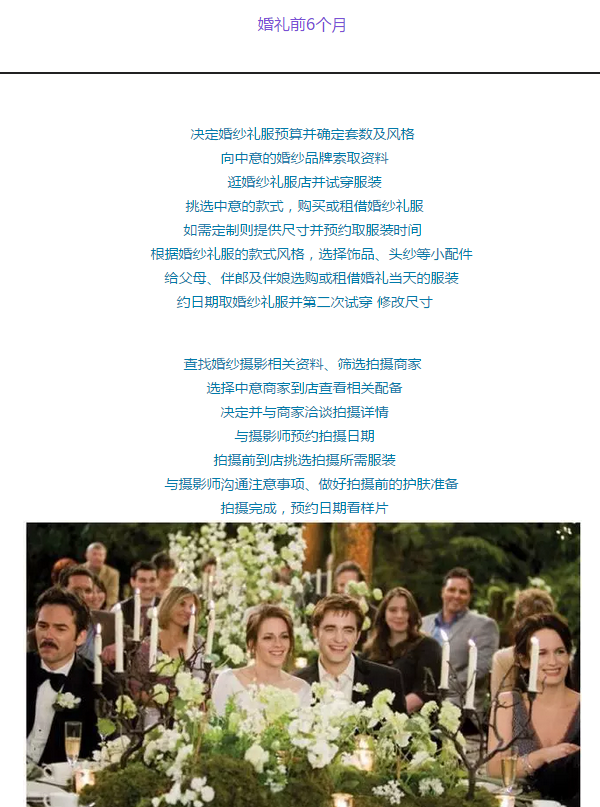 婚礼筹备时间表