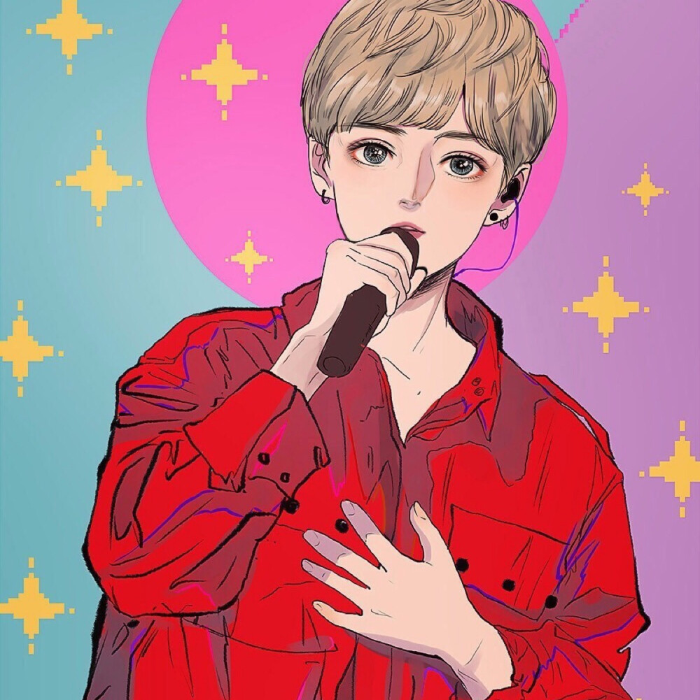 鹿晗唱歌原宿壁纸漫画高清头像