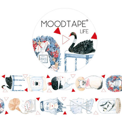 moodtape.LIFE-预言。mood原创手帐装饰和纸胶带 循环分装