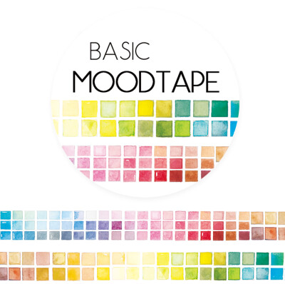 moodtape.BASIC-色彩格。 mood原创手帐装饰和纸胶带 循环分装