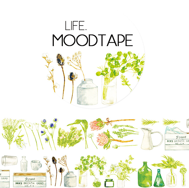 moodtape.LIFE-花枝清瘦。 mood原创手帐装饰和纸胶带 循环分装