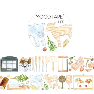 moodtape.LIFE-木作生活。mood原创手帐装饰和纸胶带 循环分装