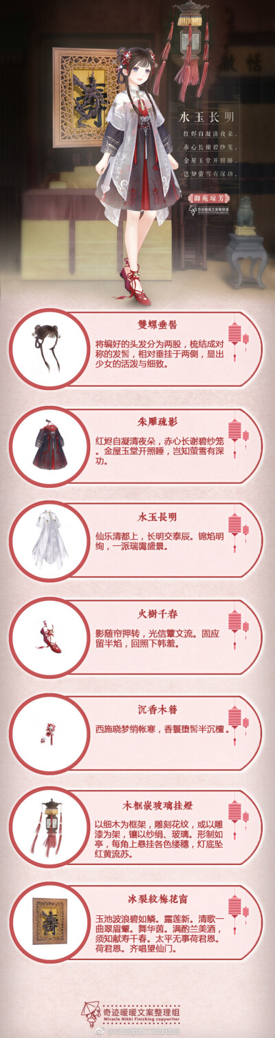 【御苑琼芳·水玉长明】红烬自凝清夜朵，赤心长谢碧纱笼。金屋玉堂开照睡，岂知萤雪有深功。#奇迹暖暖##奇迹暖暖文案# （发完就去做个凝砂） ​​​​