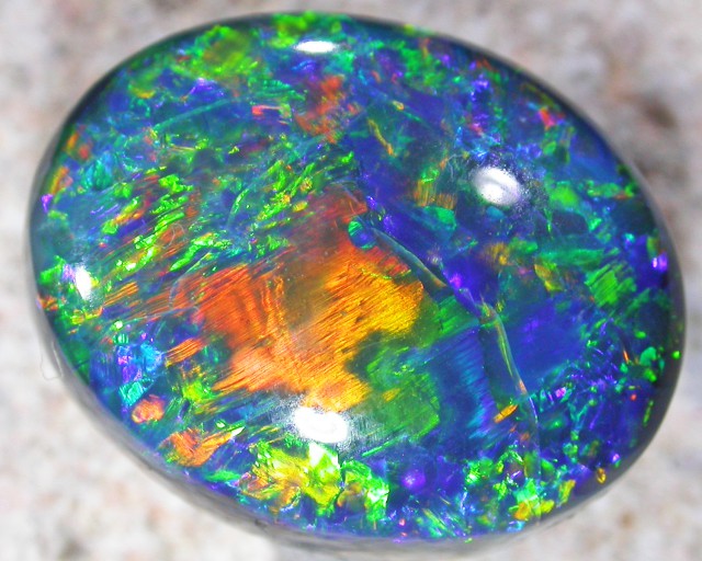 6.55 Stunning Gem Black opal AGR 2037