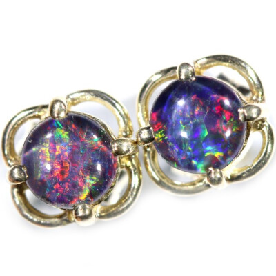 Gem Opal Triplet set in Silver Earring CF1449