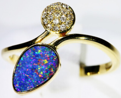 Gem Opal Doublet Ring in 14K Gold SB 262